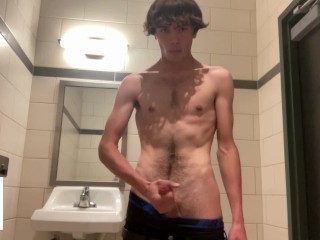 Gay Teen Model Masturbates Inside Starbucks Public Restroom *Almost Got Caught*